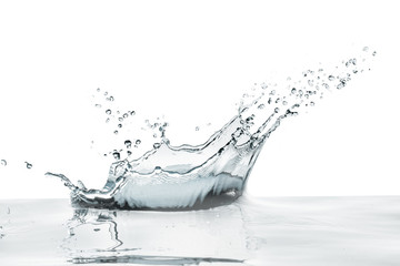 crown shaped water splash in natural color, isolated