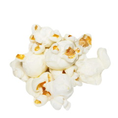 pile popcorn isolated on white background