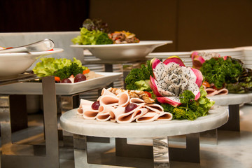 Variety of fresh salads .