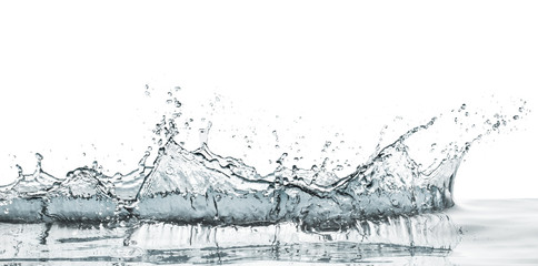 crown shaped water splash in natural color, isolated