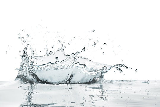 crown shaped water splash in natural color, isolated
