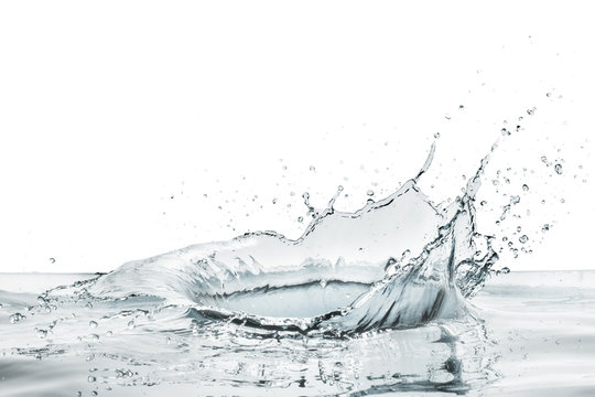 crown shaped water splash in natural color, isolated