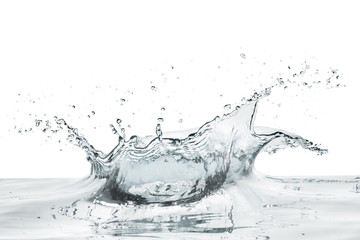 crown shaped water splash in natural color, isolated
