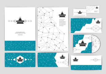 Document template with triangle geometric abstract background