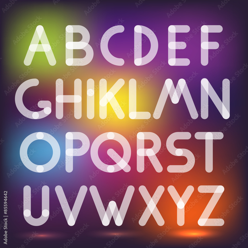 Poster multiply geometric elements letters. design elements