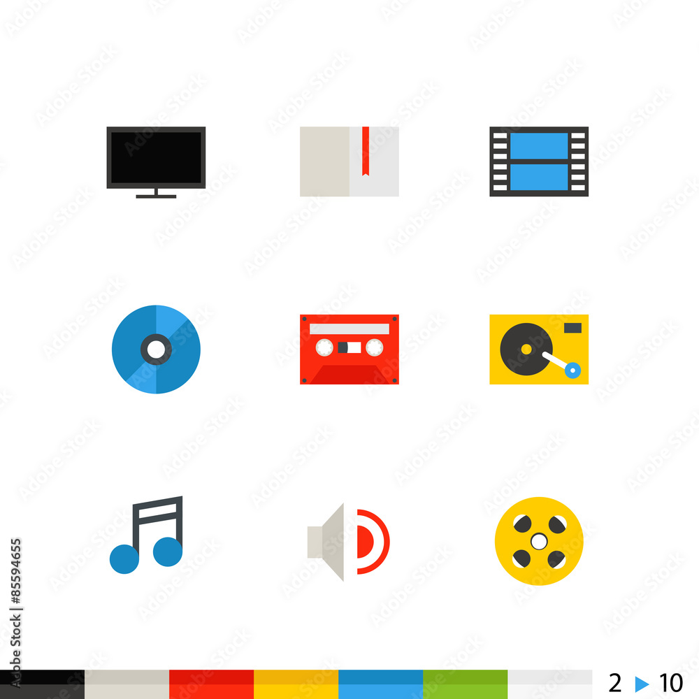 Poster Different flat design web and application interface icons collec