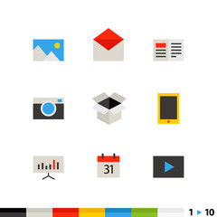 Different flat design web and application interface icons collec