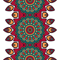 Ethnic floral seamless pattern