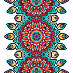 Ethnic floral seamless pattern