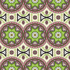 Ethnic floral seamless pattern
