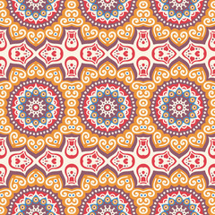 Ethnic floral seamless pattern