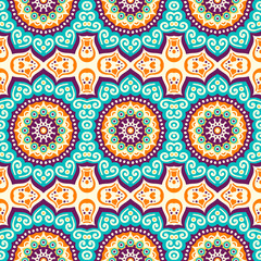 Ethnic floral seamless pattern