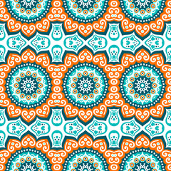 Ethnic floral seamless pattern