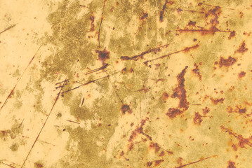 Yellow painted metal with rust texture