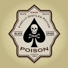 Vintage retro poison label