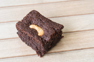chocolate brownie and cashew cupcake, fresh homemade