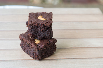 chocolate brownie and cashew cupcake, fresh homemade