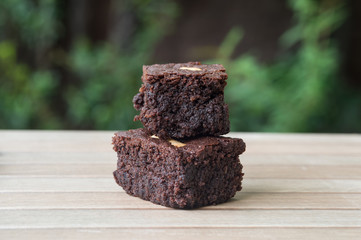 chocolate brownie and cashew cupcake, fresh homemade