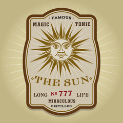 Vintage retro The Sun label