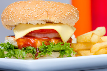 American cheese burger