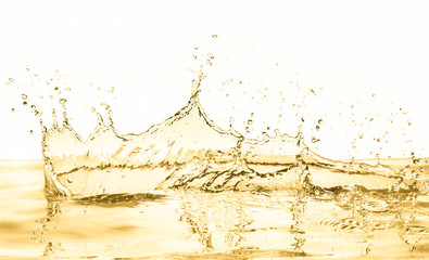 white wine splash isolated on white background