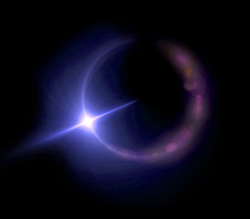 blue half ring light expose