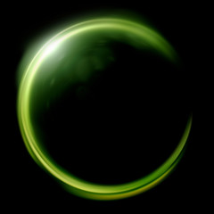green Lens ring flares crossing of circle shape