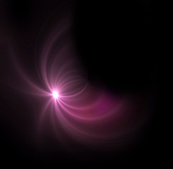 magenta light expose half ring flare