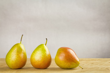 Bi-coloured forelle pears with rustic country feel processing.