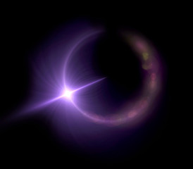 purple half ring light expose
