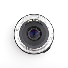 
lens on the white background