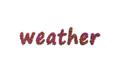 weather text flower with white background