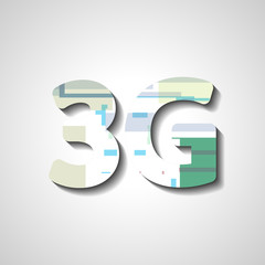 Three G abstract symbol