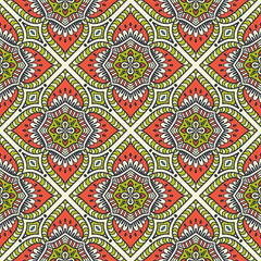 Ethnic floral seamless pattern
