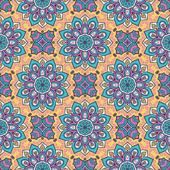 Ethnic floral seamless pattern
