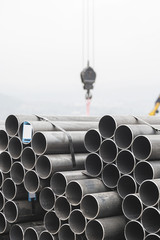 Stack of steel pipes