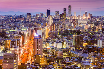 Tokyo, Japan Cityscape towards Shinjuku Ward