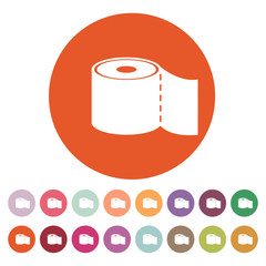 The toilet paper icon. Bathroom symbol. Flat