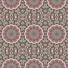 Fototapeta premium Ethnic floral seamless pattern