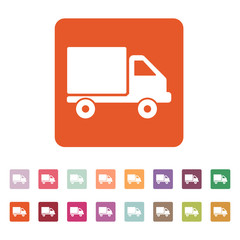 The truck icon. Delivery and shipping symbol. Flat