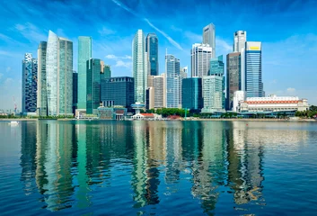 Crédence de cuisine en verre imprimé Singapour Toits de la ville moderne