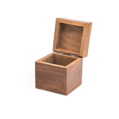 Open wooden gift box