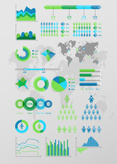World map infographic. Vector illustration
