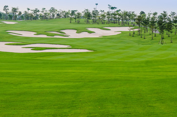 view landscape of golf course at Thailand