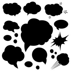 A set of comic bubbles and elements