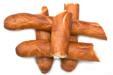 baguette on a white background