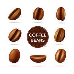 Coffee beans concept set