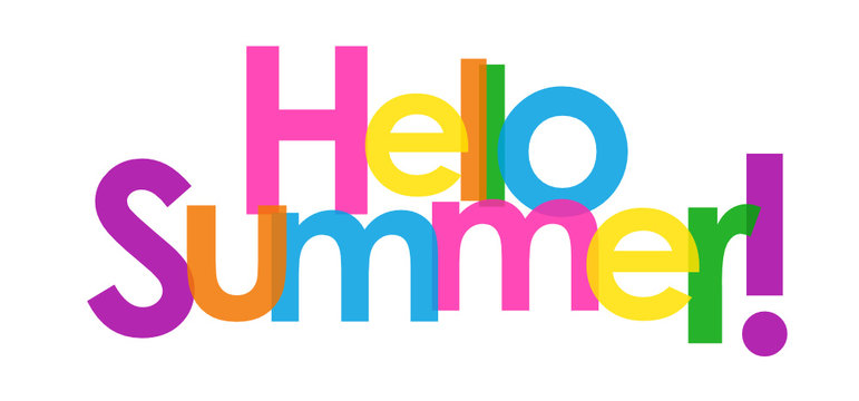 "HELLO SUMMER" Overlapping Letters Vector Icon