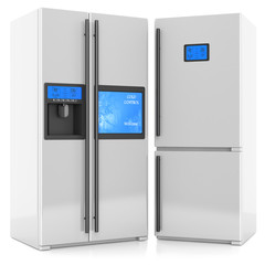 
Two refrigerator isolated on a white background
