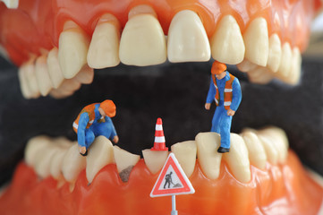 Zähne, Zahn, Zahnpflege, Zahnarzt, Zahnmedizin, Baustelle, Mundhygiene, Prophylaxe